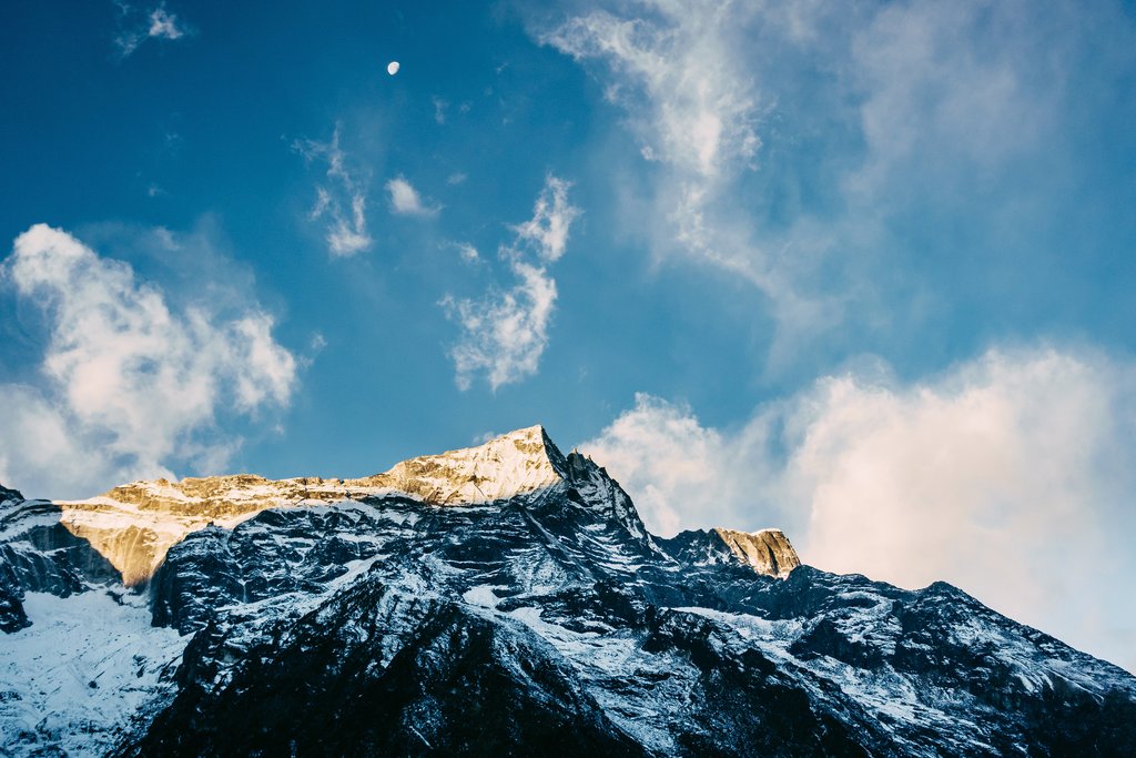Views of Kongde Ridge across the valley from Namche Bazaar
