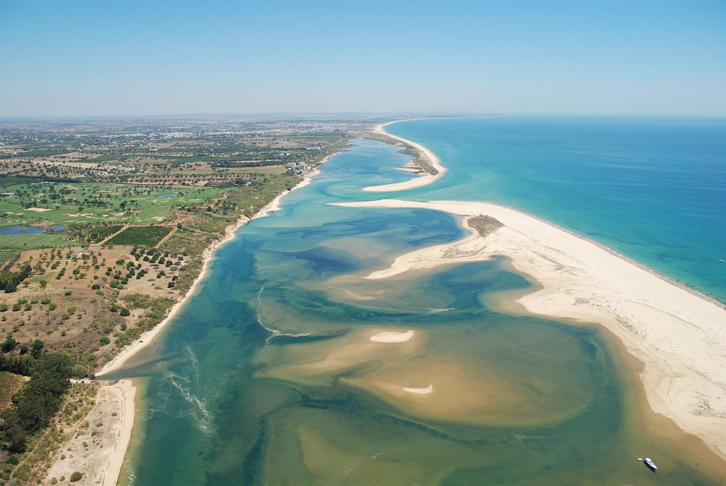 Aerial view of Ria Formosa