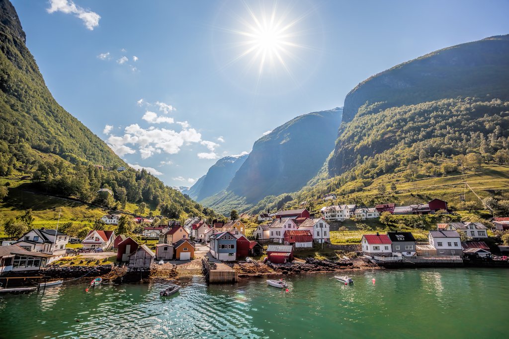 See stunning views of fjord-side villages on this route.