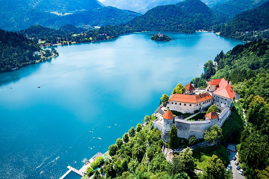Aerial view of Lake Bled