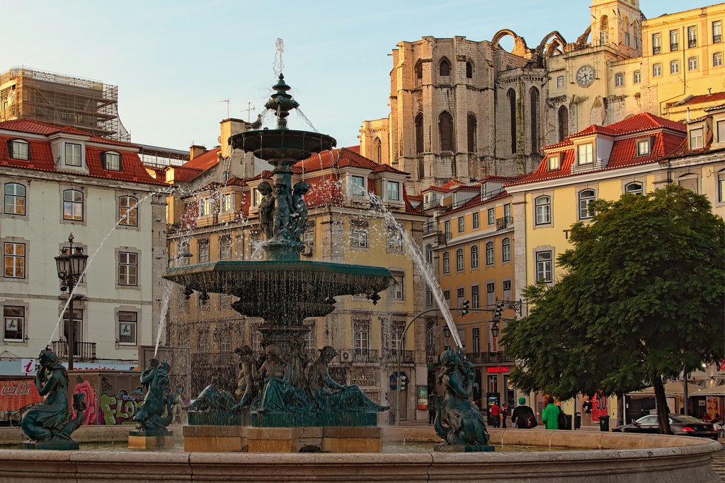 Rossio Square, in Baixa, the historic heart of Lisbon