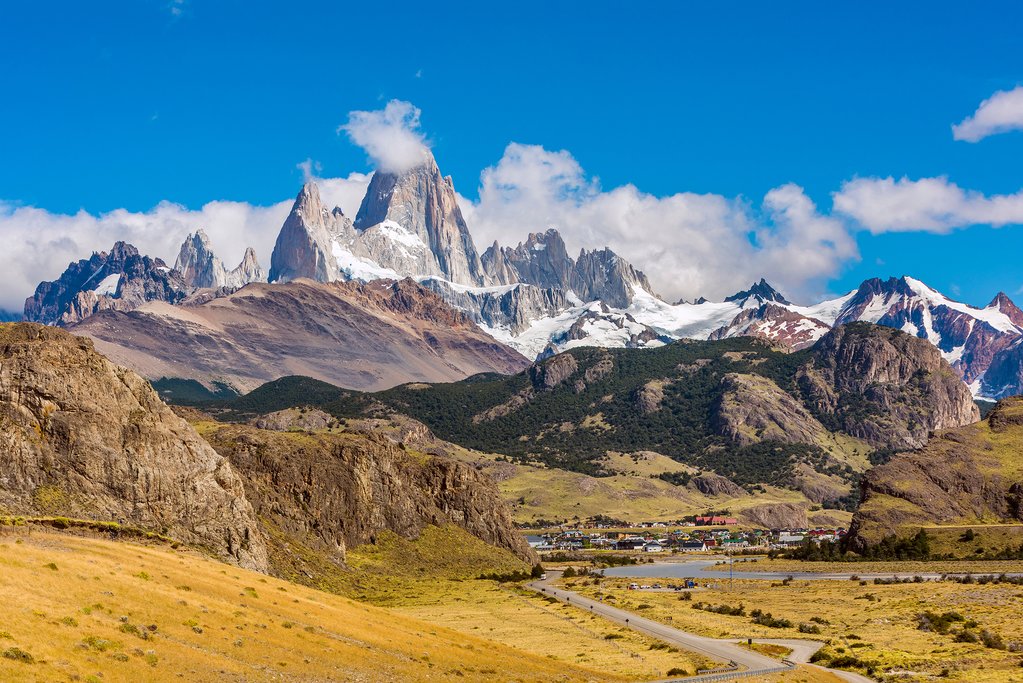 View of Mt. Fitz Roy over El Chalten