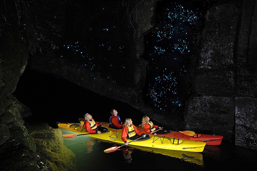 Go on a glowworm cave tour by kayak