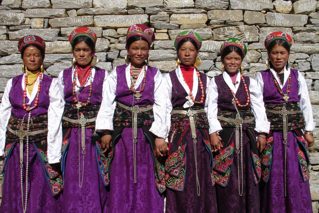 Tamang women in traditional dress