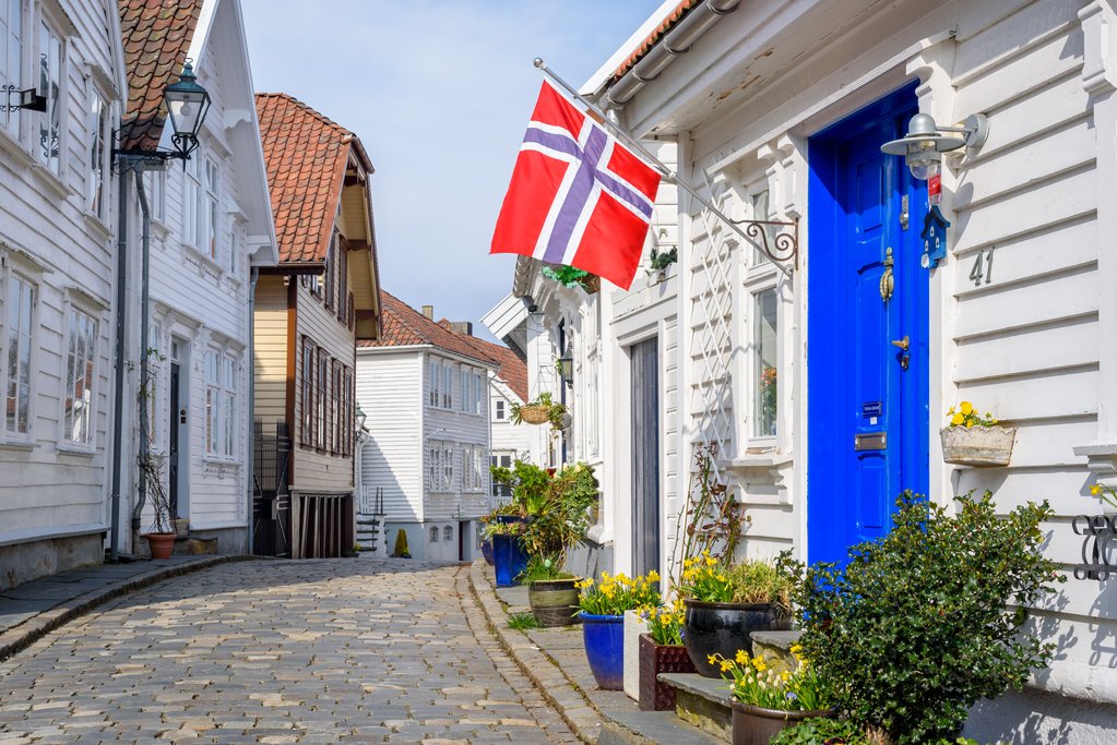Stavanger's white wooden houses and cobblestoned streets.