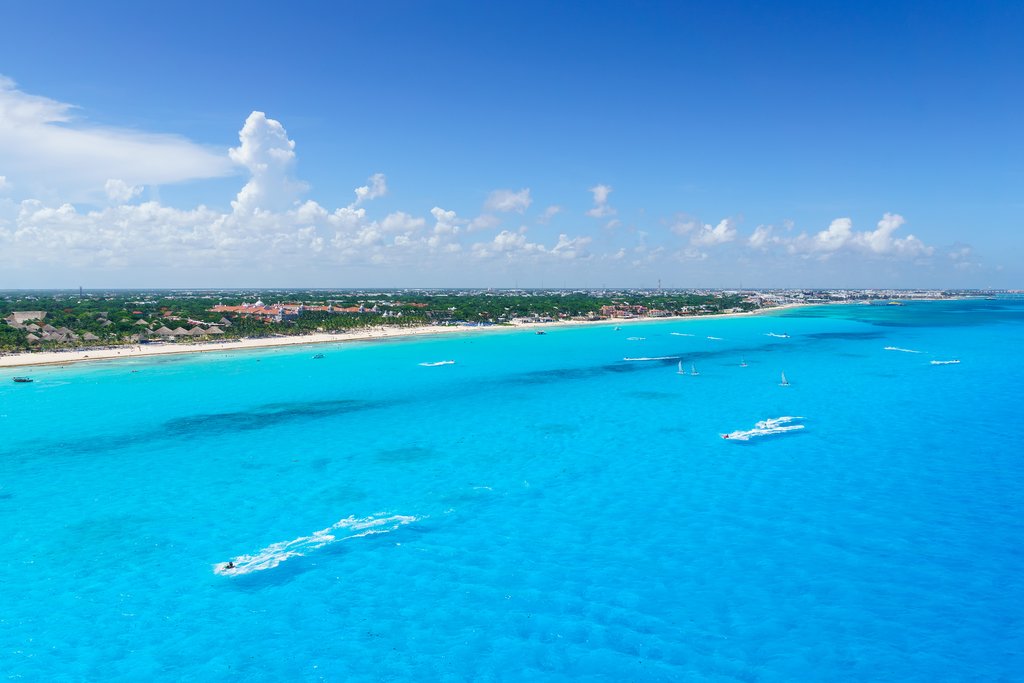 A view of Cancun from the water