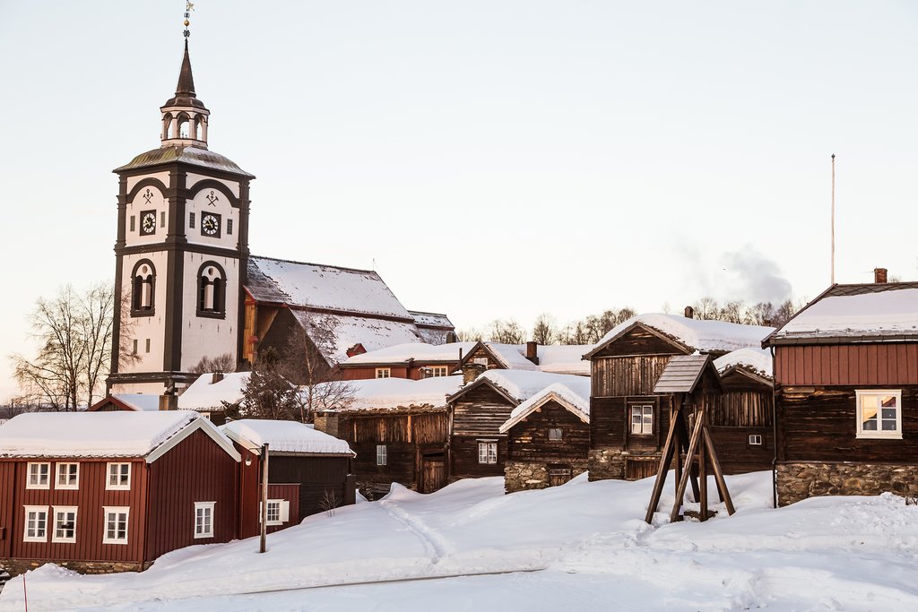 Preserved wooden structures, part of a UNESCO World Heritage site.