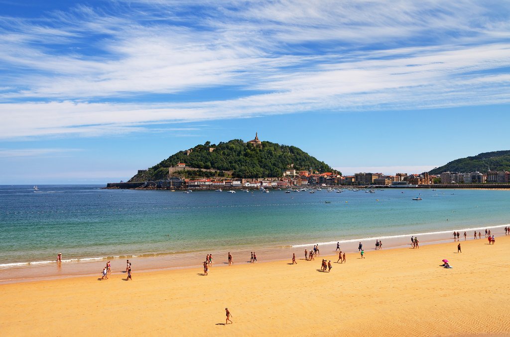 Sandy beaches in San Sebastian