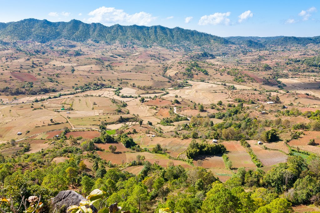 An agricultural area in the Shan Hills of central Myanmar