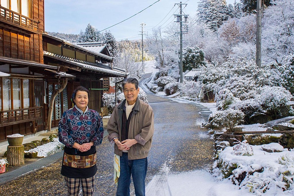 Welcoming locals along the Nakasendo Trail.
