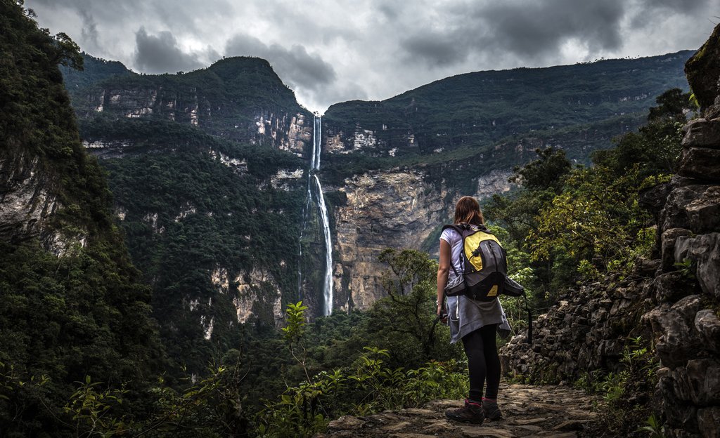 The Waterfall of Gocta cascades 771 m in two falls.
