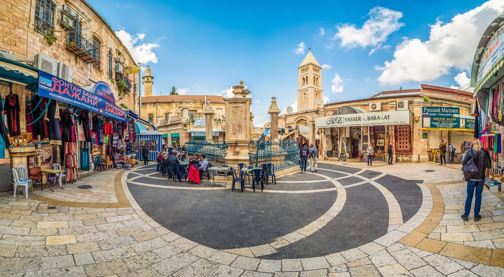 A square in the Christian Quarter of Jerusalem