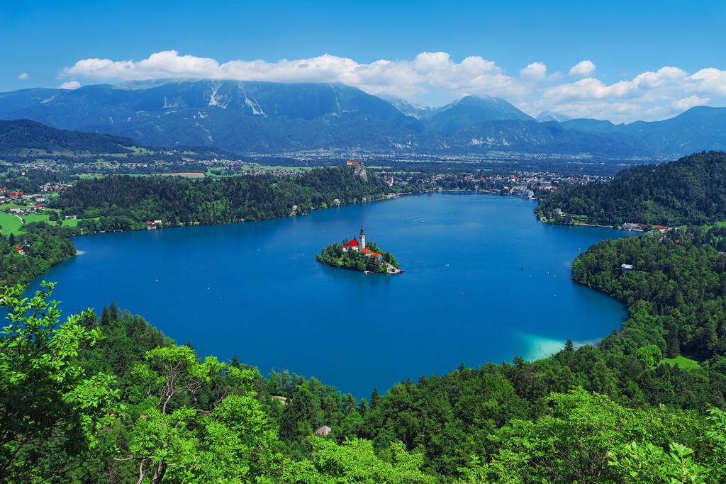 Aerial View of Lake Bled