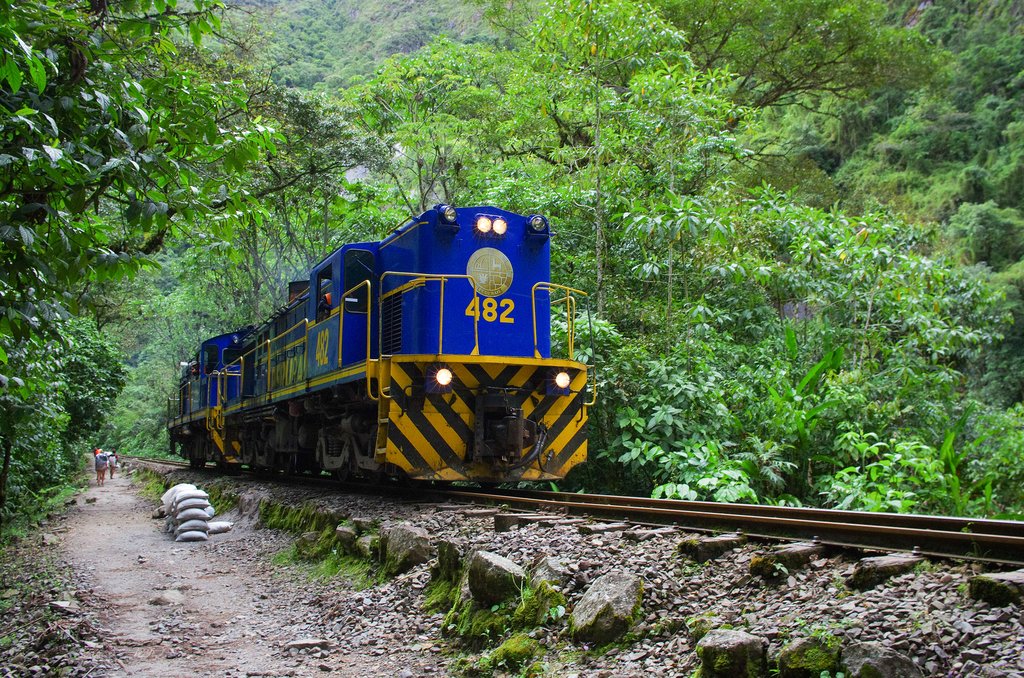 Traveling by train from Cusco to Aguas Calientes, Peru