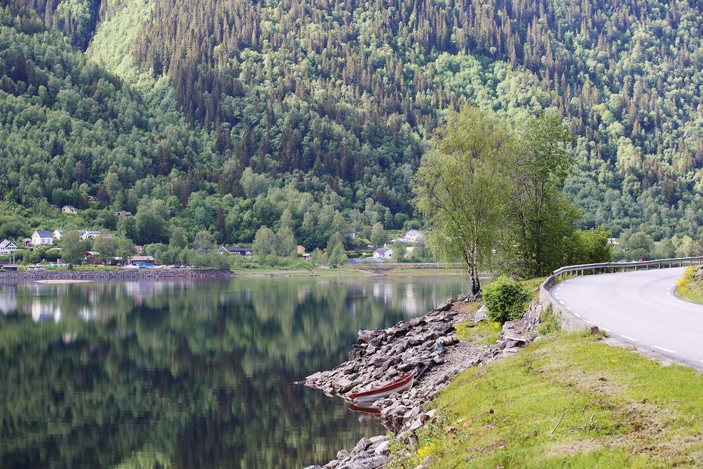 A mountain road in the Hardangervidda National Park