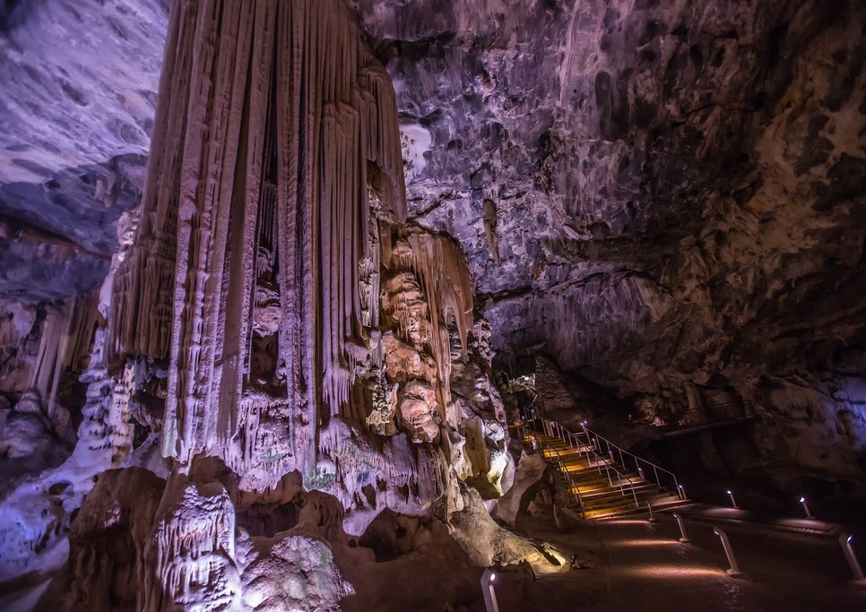 Flowstones within the caves