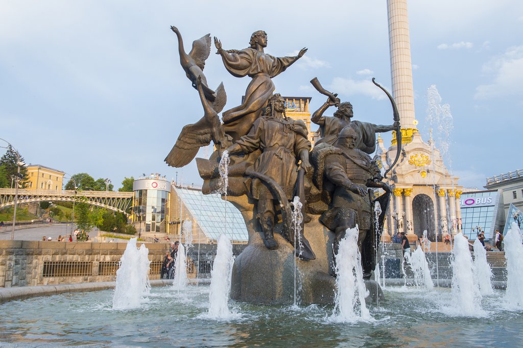Ukraine - The Maidan Nezalezhnosti in Kiev - it is one of the city's main squares located on Khreshchatyk Street