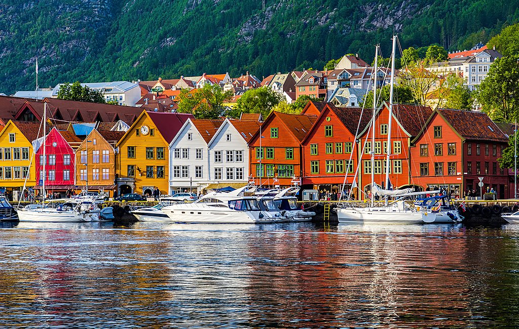 Ferry into Bergen's colorful waterfront