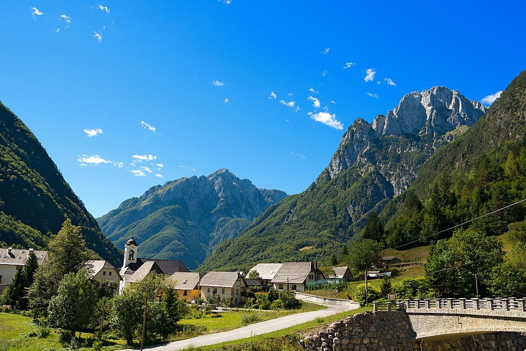 Bovec's setting in the Julian Alps