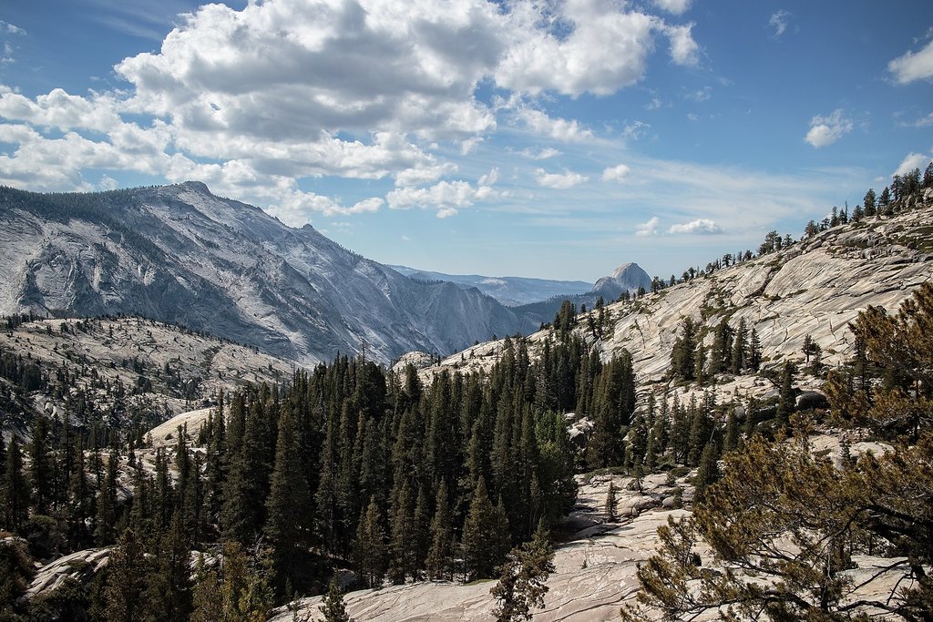 Cloud Rest on the Left and Half Dome on the Right (Photo courtesy of Jimbennettgeek@Wikipedia)