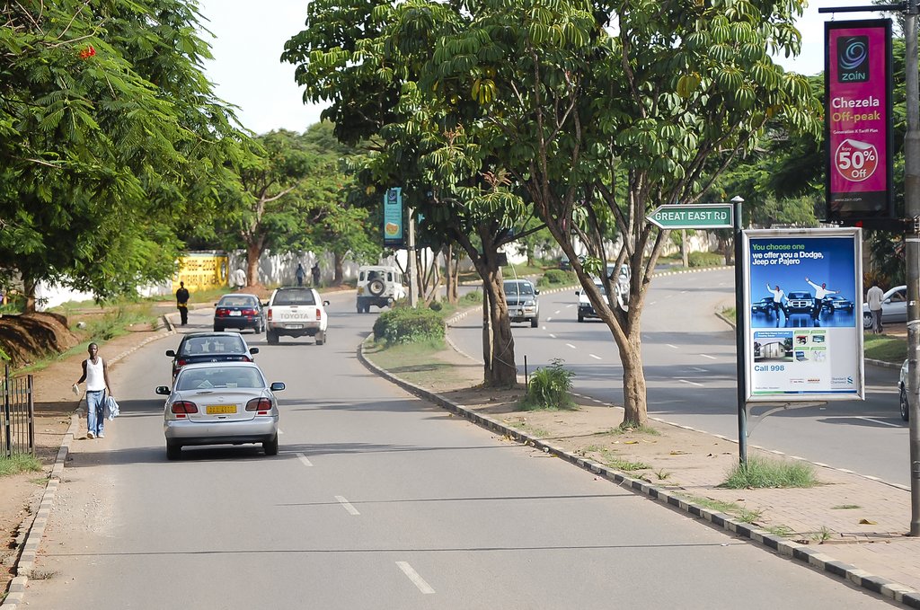 Main avenue in Lusaka