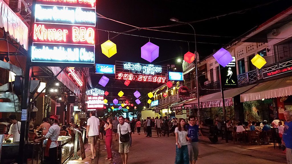 Pub Street in downtown Siem Reap