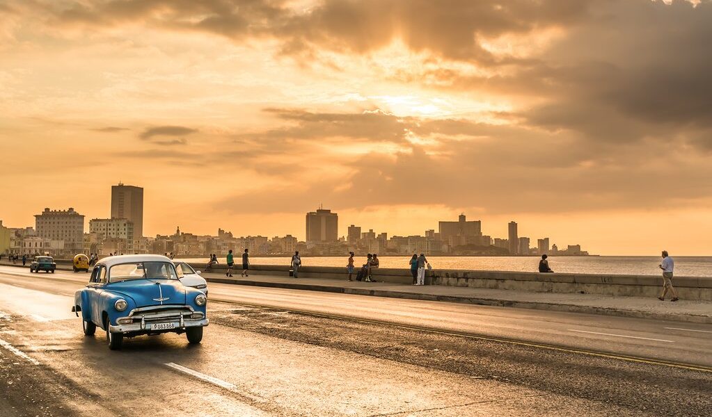HAVANA,CUBA - MARCH 5, 2014 : Vintage american car at the Maleco