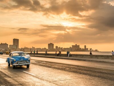 HAVANA,CUBA - MARCH 5, 2014 : Vintage american car at the Maleco