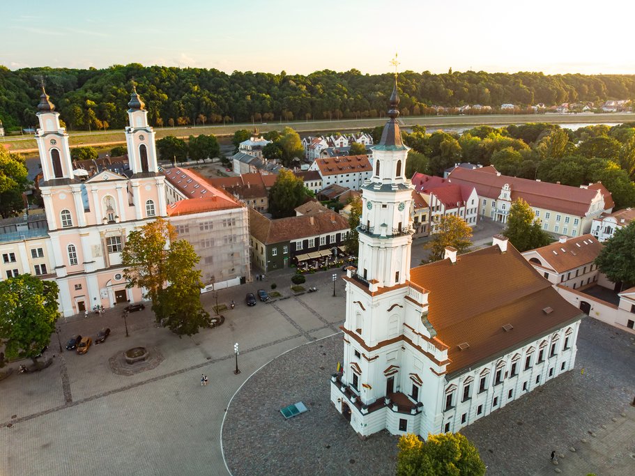 An aerial view of Kaunas