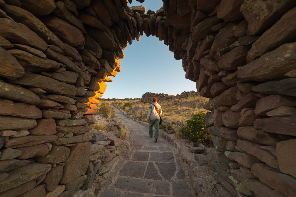 Paved Inca Trail on Amantani Island