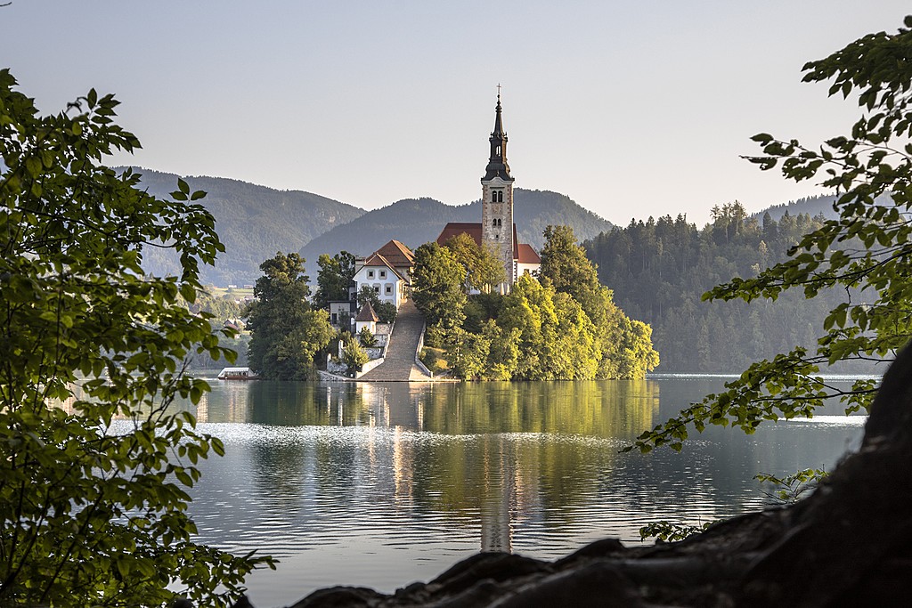 The famously dreamy setting in Lake Bled