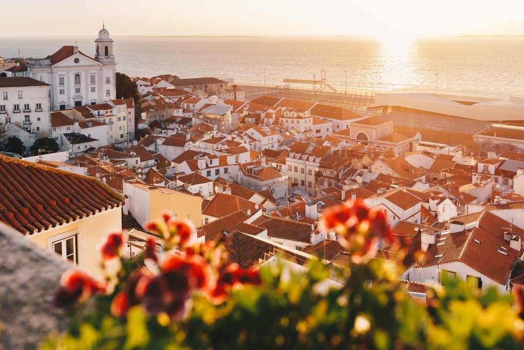 The sun shines over Lisbon