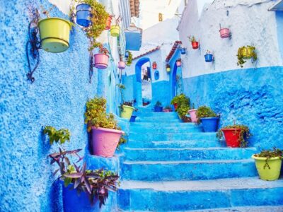 Morocco Is The Blue City Of Chefchaouen, Endless Streets Painted
