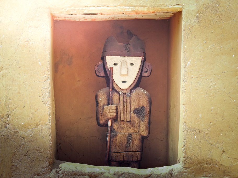 Wooden statue in Chan Chan.