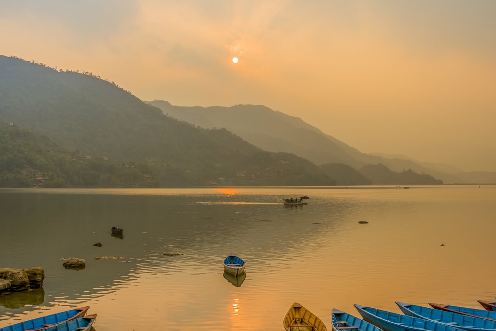 Sunset on Phewa Lake, Pokhara