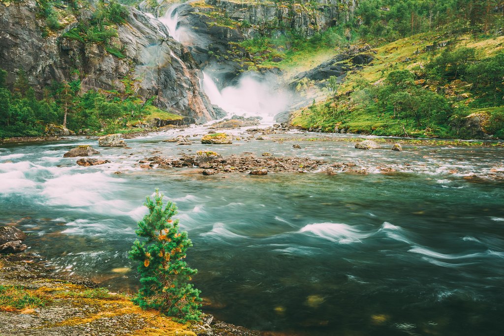 Waterfalls in the Husedalen valley area