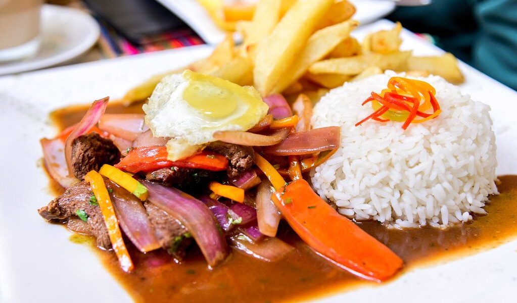 Peru South America - Lomo Saltado popular stir fry peruvian food.