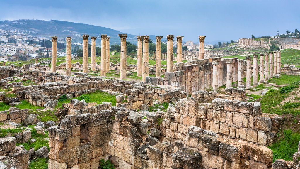 Corinthian columns at Jerash historic site