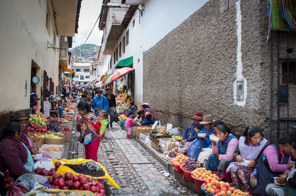 Market on the streets of Cusco