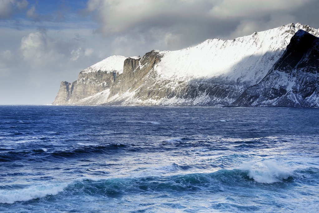 Senja's coastal landscapes in winter
