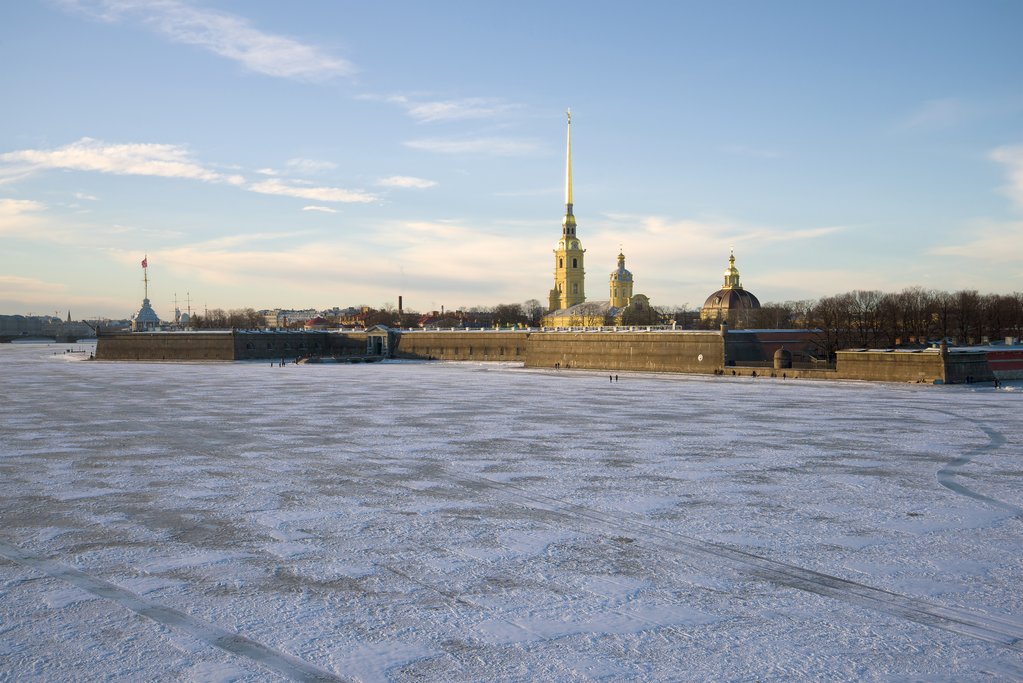 Peter and Paul Fortress across a frozen river