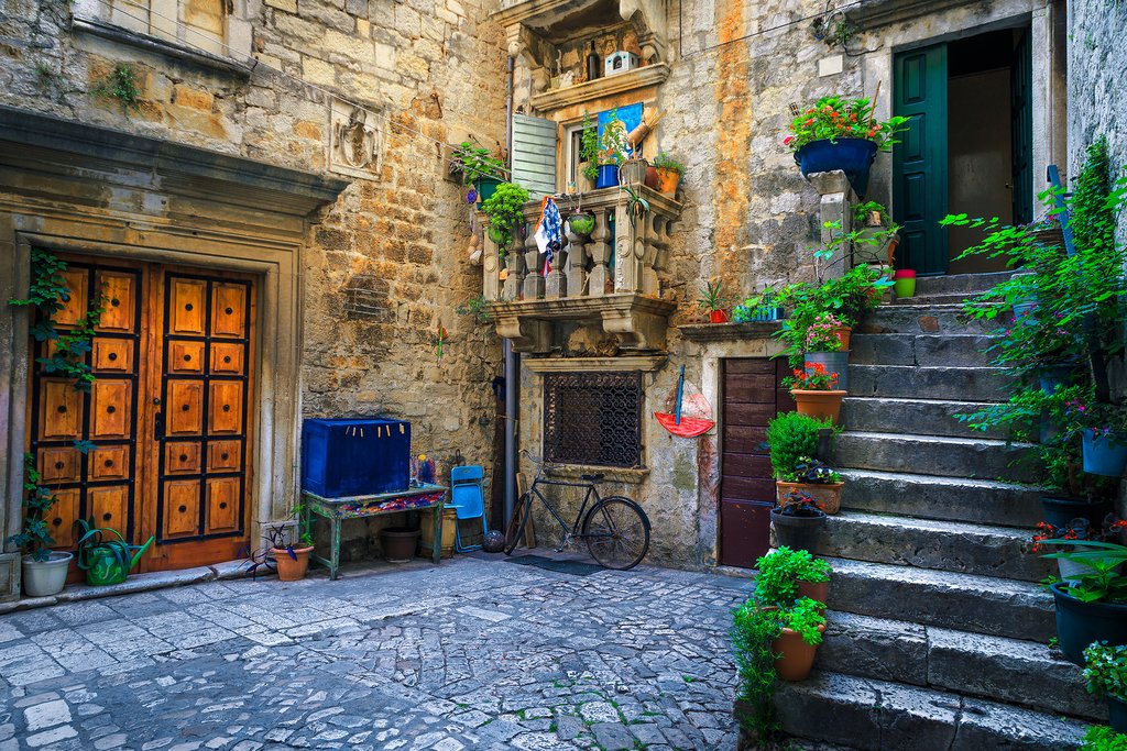 Croatia - Charming stone houses and cobbled streets in Trogir