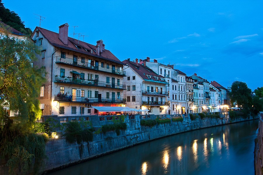 Take a seat along the Ljubljanica
