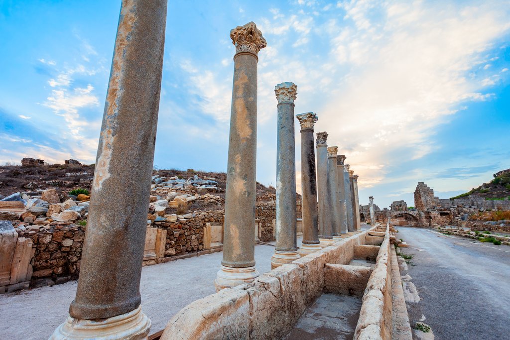 Perfect columns line the streets of Perge