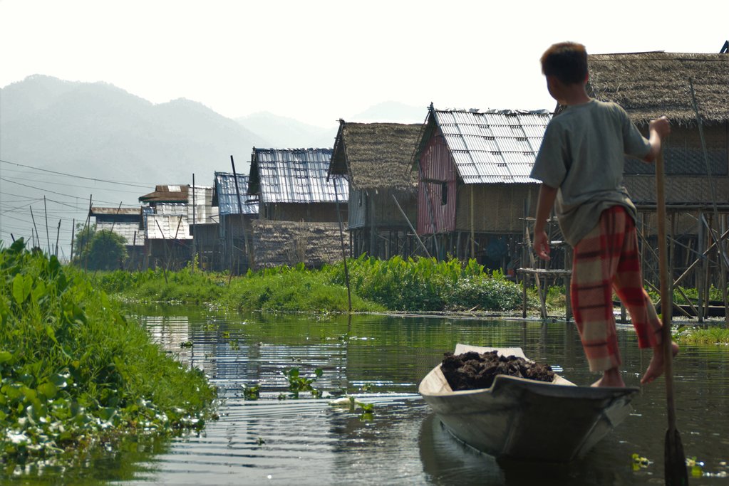 A floating village on Inle Lake