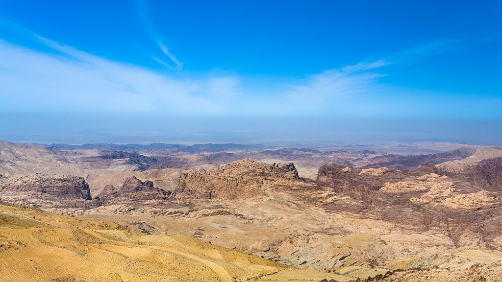 Blue sky over mountains around Wadi Araba
