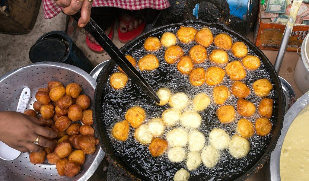 Kathmandu, Nepal - May 22, 2016: Street food in Kathmandu, Nepal