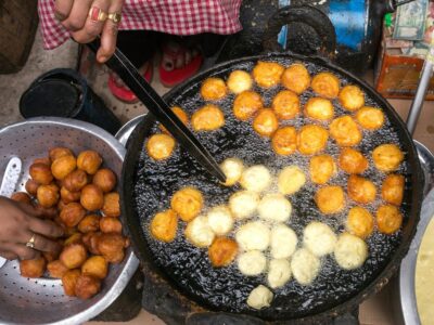 Kathmandu, Nepal - May 22, 2016: Street food in Kathmandu, Nepal