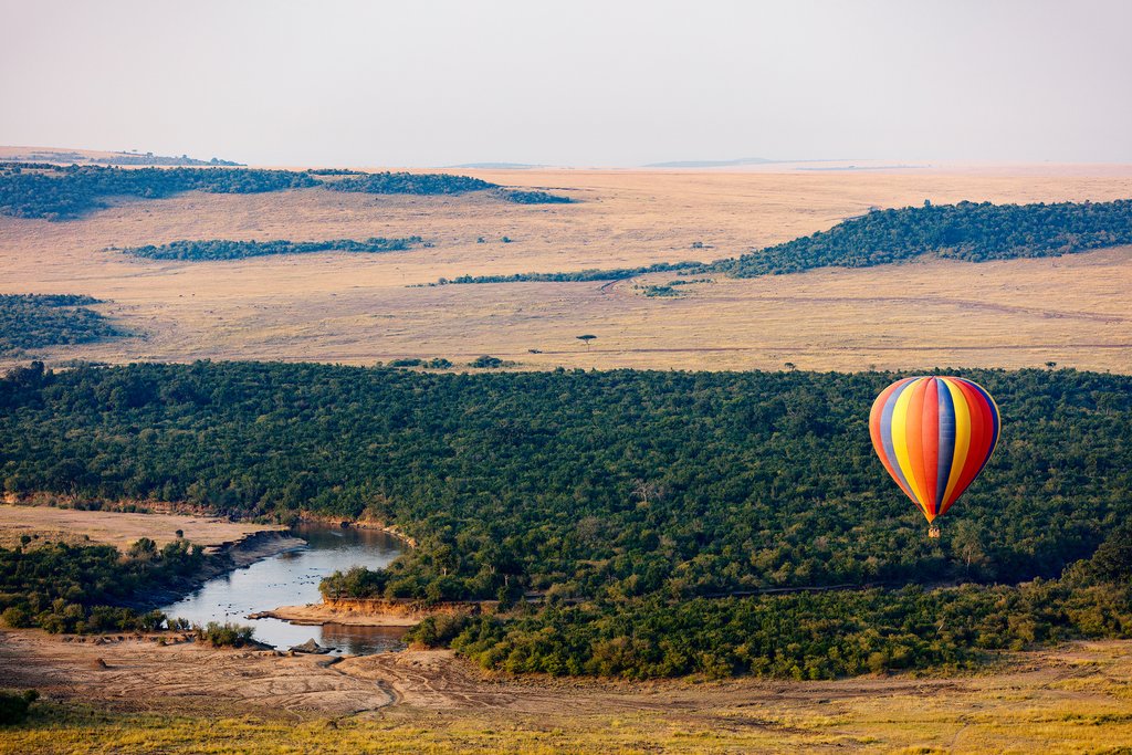 Early morning hot air balloon ride in Masai Mara