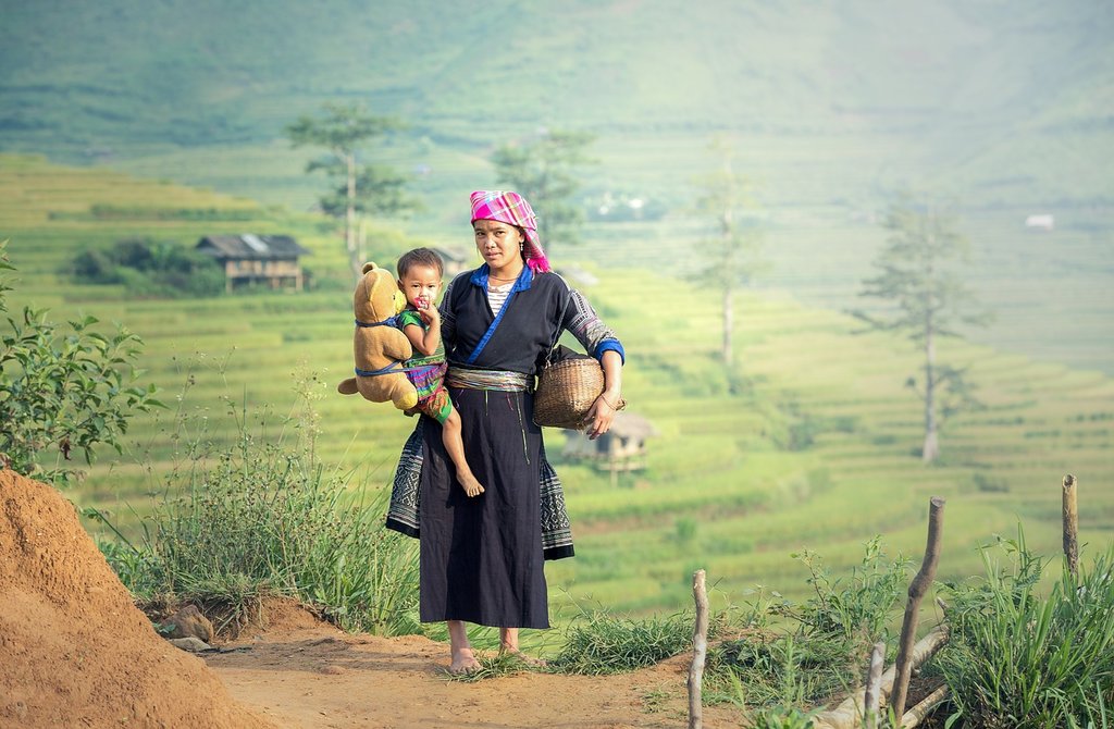 Ifugao woman and child